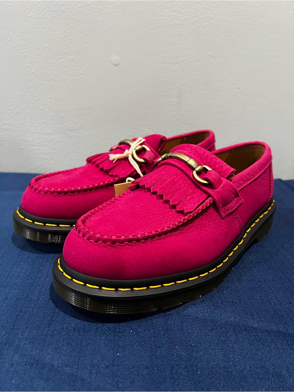 Dr. Martens Adrian Snaffle Fuchsia Pink Leather Loafers Size 9 Men’s